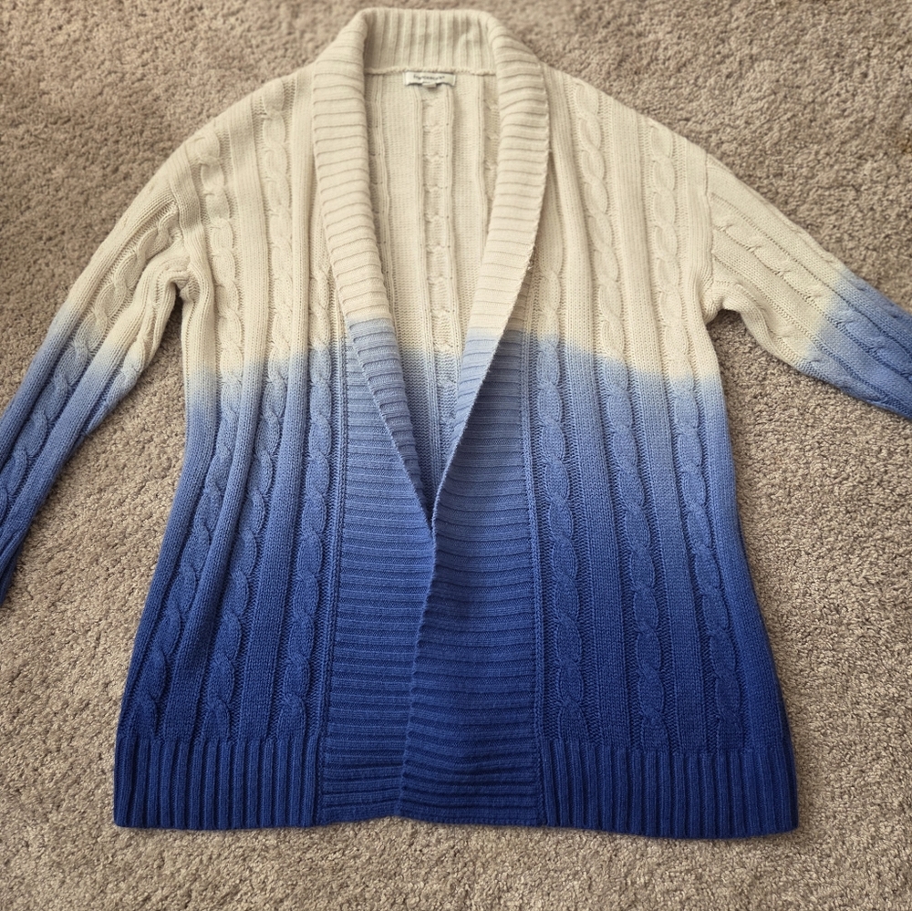 Francesca's Ines Cable Knit Ombre Cardigan Sweater